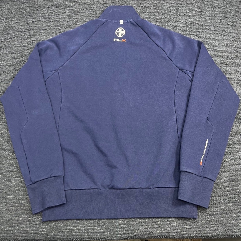 RLX Ralph Lauren Sailing Mens Navy Blue Quarter Zip Pullover Sweatshirt Medium - Picture 2 of 5
